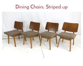 Lot 876 Set 4 JENS RISOM Walnut Dining Chairs. Striped up