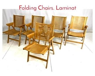 Lot 878 Set 5 Modernist Bent Wood Folding Chairs. Laminat