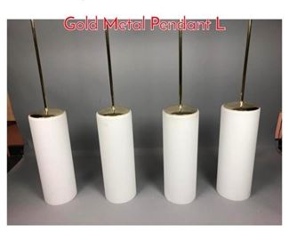 Lot 880 4pc Frosted Milk Glass Shade Gold Metal Pendant L