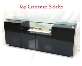 Lot 886 Modernist Black Lacquer Glass Top Credenza Sidebo