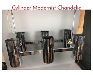Lot 887 ROBERT LONG Chrome 6 Cylinder Modernist Chandelie