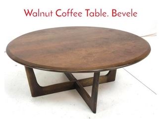 Lot 891 Round American Modern Walnut Coffee Table. Bevele