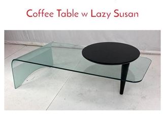 Lot 903 Modernist Slumped Glass Coffee Table w Lazy Susan