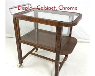 Lot 917 Art Deco Rosewood Rolling Display Cabinet. Chrome