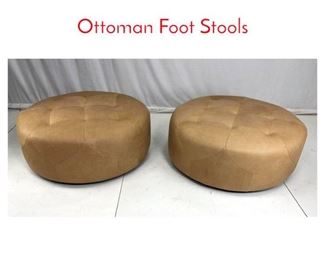 Lot 920 Pr Oversized Stitched Leather Ottoman Foot Stools