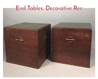 Lot 924 Pr LANE Cube Form Side End Tables. Decorative Rec