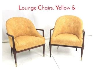 Lot 936 Pr Modernist Barrel Back Lounge Chairs. Yellow  