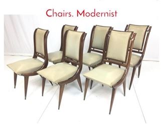 Lot 946 Set 6 Italian style Side Dining Chairs. Modernist