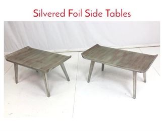 Lot 948 Pr Modernist Decorator Silvered Foil Side Tables 