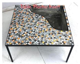Lot 955 MidCentury Tile Top Coffee Table. Planter Insert