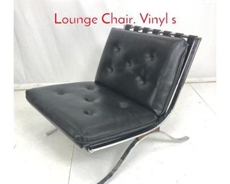Lot 959 Black Vinyl Barcelona style Lounge Chair. Vinyl s