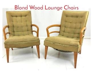 Lot 961 Pr Kem Webber Attributed Blond Wood Lounge Chairs