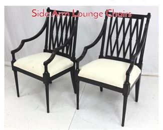 Lot 963 Pr Decorator Regency style Side Arm Lounge Chairs