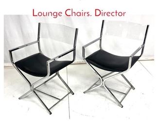 Lot 969 Pr Vintage Lucite Chrome Lounge Chairs. Director 