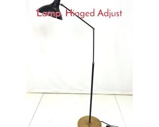 Lot 974 Modernist Black  Brass Floor Lamp. Hinged Adjust
