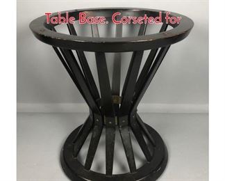 Lot 975 DUNBAR Dark Stained Wood Table Base. Corseted for