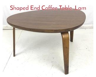 Lot 1007 MId Century Triangle Shaped End Coffee Table. Lam