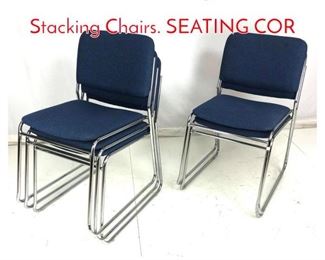 Lot 1014 Set 5 Vintage Chrome Stacking Chairs. SEATING COR