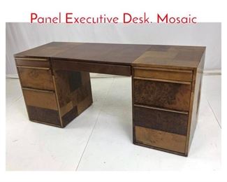 Lot 1024 PAUL EVANS Burl Wood Panel Executive Desk. Mosaic