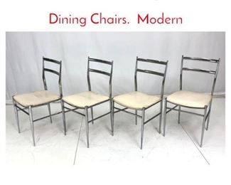 Lot 1027 Set 4 Italian Style Chrome Dining Chairs. Modern