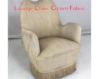 Lot 1043 Modernist Slipper form Lounge Chair. Cream Fabric
