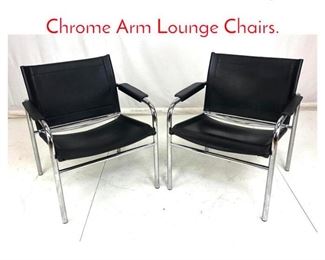 Lot 1045 Pr Marcel Breuer style Chrome Arm Lounge Chairs. 