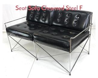 Lot 1046 Mid Century Modern Love Seat Sofa Chromed Steel F