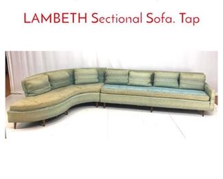Lot 1057 2pc Mid Century ERWIN LAMBETH Sectional Sofa. Tap