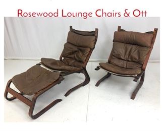 Lot 1062 3pc RYKKEN of NORWAY Rosewood Lounge Chairs  Ott
