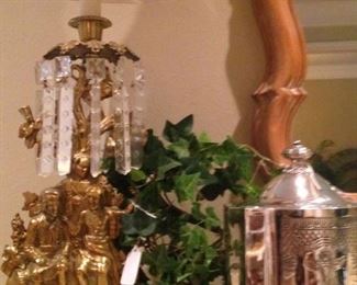 One of two lamps with crystals