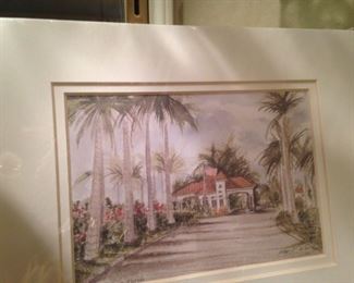 Small matted art of Gulf Harbour, Florida