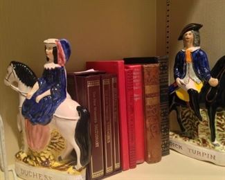 The Duchess and Dick Turpin English figurines; old books