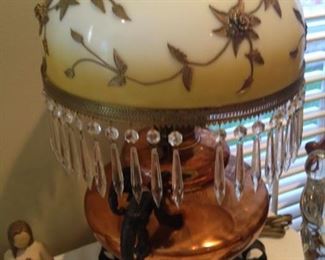 Copper and crystal  lamp - quite unique