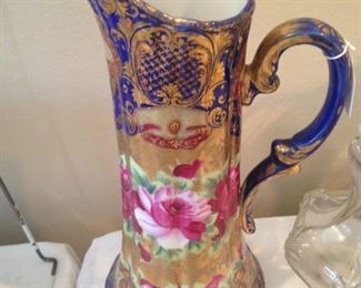 Vintage pitcher in brilliant colors