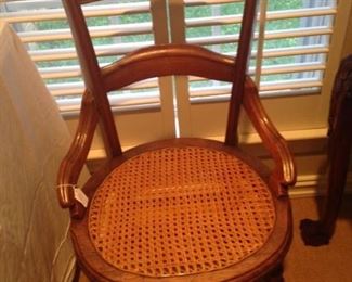 Antique chair with cane bottom