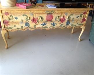 Hand painted sofa table/buffet