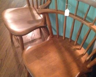 Two of the four matching Windsor maple chairs