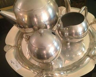 Silver plate tea set