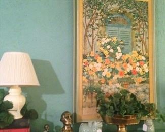 Framed floral picture