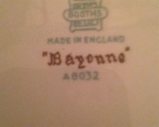 Booths "Bayonne" bowls from England