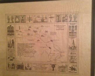 Old North Church/Boston map/Rides of Paul Revere