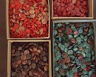 Boxes of old buttons