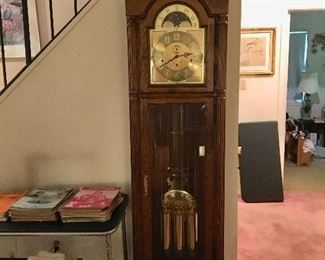 Howard Miller 62nd Anniversary Grandfather Clock (working, keeps time, chimes, recently serviced)