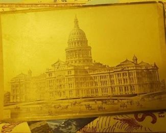 Antique Carte de Viste of Texas Capital- Horses and Buggies- No cars