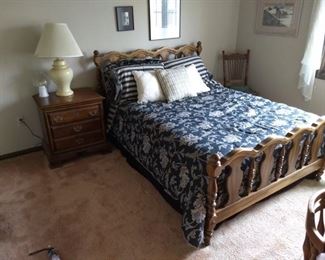 Full bed and nightstand