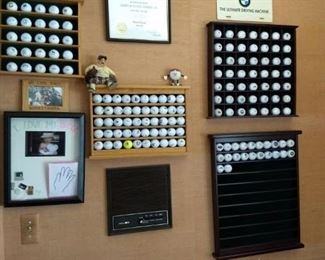 Golf ball collection with display stands