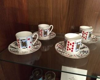 Set of 4 poker coffee cups
