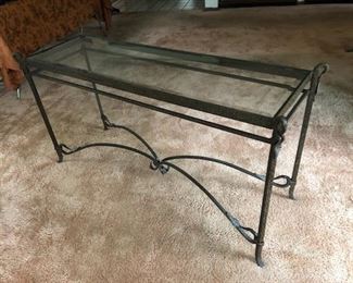 Metal & Glass Top Sofa Table