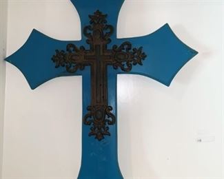 Blue Wooden Cross