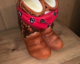 Cute Western Boots Cookie Jar!